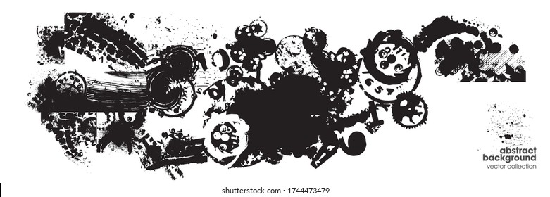 Vector ink brush strokes, brush, line or texture. . Hand drawn illustrations. Usable for advertisement, banners, card, book cover, brochure, decoration, poster, web header template and etc.