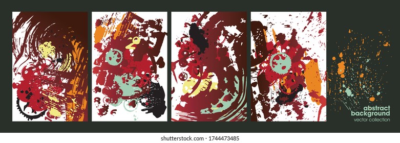 Vector ink brush strokes, brush, line or texture. . Hand drawn illustrations. Usable for advertisement, banners, card, book cover, brochure, decoration, poster, web header template and etc.