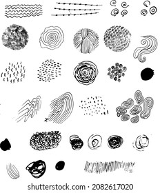 vector ink brushes isolated on a white background