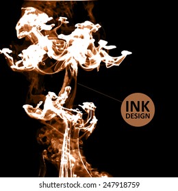 Vector ink clouds in water isolated on white. Eps10