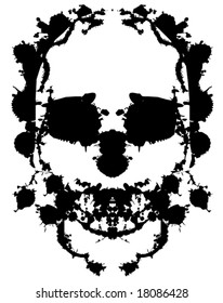 Vector ink drips form a skull