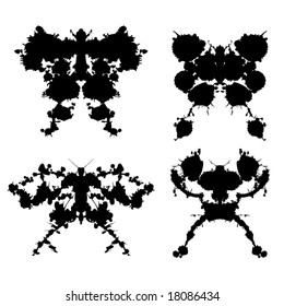 Vector ink drips make insect shapes