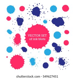 Vector ink drops set. 