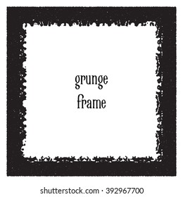 Vector ink frame. Grunge black background.