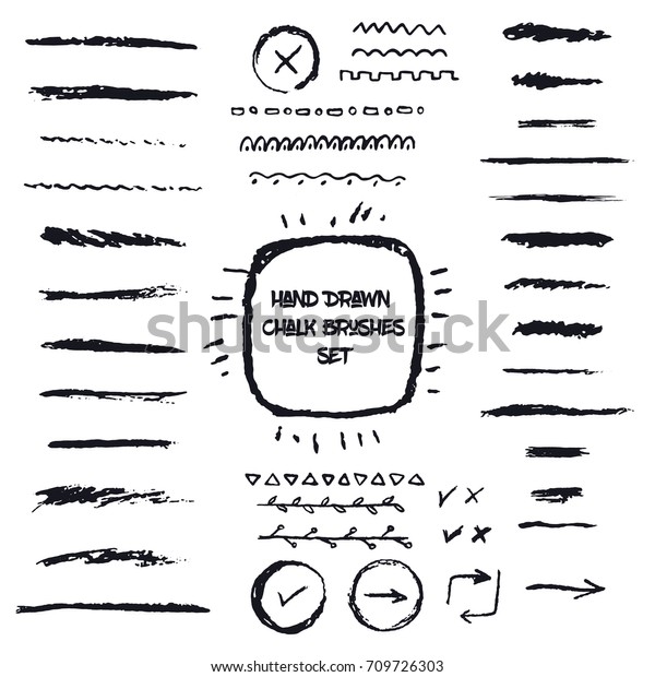 Vector ink grunge\
brushes, dividers and borders set. Hand drawn ink brush strokes for\
natural hand made\
design.
