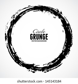 Vector Ink Grunge Circle Frame