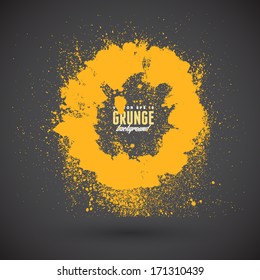 Vector ink grunge circle frame