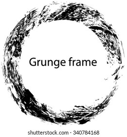 Vector ink grunge circle frame
