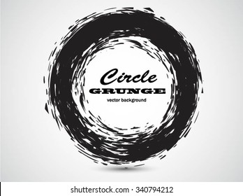 Vector ink grunge circle frame