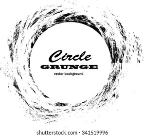 Vector ink grunge circle frame