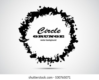 Vector ink grunge circle frame