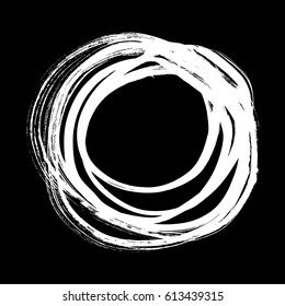 Vector ink grunge circle frame