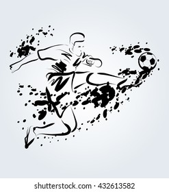 Vector ink illustration of soccer