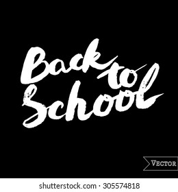 Vector ink inscription BACK TO SCHOOL. Hand drawn print. 