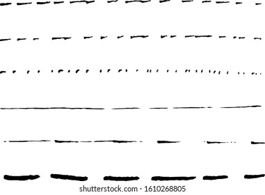 Vector ink lines. Hand drawn brush. Real ink imitation. Pen stroke.