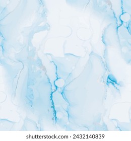Vector Ink Marble. Ocean Elegant Watercolor. Gold Vector Watercolor. Blue Marble Background. Watercolor Canvas. Foil Sea Paint. Shiny Luxury Pattern. Modern Abstract Art Painting. Liquid Alcohol Ink