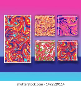 Vector ink marble style texture. Hand drawn marbling effect. Background illustration in many colors. colorfull print. Great for greeting and wedding cards, banner 