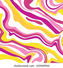 Vector ink marble style texture. Hand drawn marbling effect. Background illustration in bright colors. Yellow, orange, pink. Aqua print. Great for greeting and wedding cards, template, banner