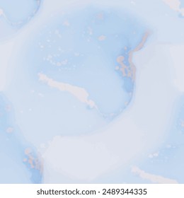 Mármol de Vector. Brillo de lujo de agua. Acuarela de degradado rosa. Pintura Blue Sky. Plantilla de mar sin costura líquida. Fondo de mármol dorado. Mármol de tinta de alcohol. Fondo Elegante De Agua. Acuarela de Vector