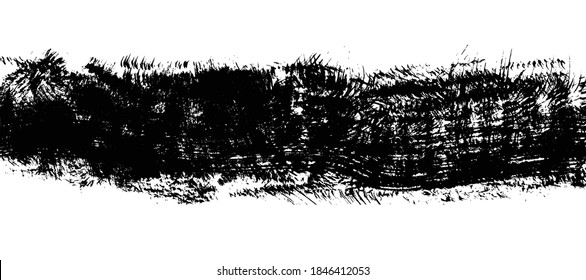 Vector ink paint dry brush for texture. Grunge splash banner. Grunge vector texture.
