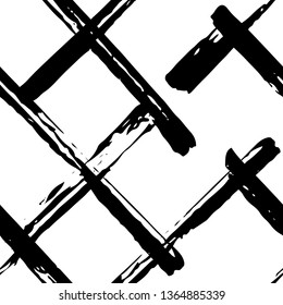 Vector ink and paint textures pattern Grungy hand drawn elements. mesh, cell, rhombus, argyle