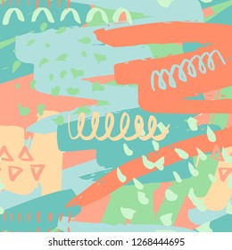 Vector ink and paint textures set. Grungy hand drawn elements - Vector