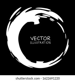 Vector ink shape. Circle element. Round brush stroke. Icon, Logo, Banner design.