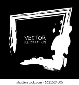 Vector ink shape. Square element. Rectangle brush stroke. Icon, Logo, Banner design.