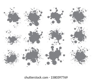 Vector ink splashes. Grunge splatters. Abstract background. Grunge text banners