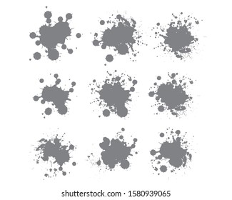 Vector ink splashes. Grunge splatters. Abstract background. Grunge text banners