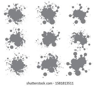 Vector ink splashes. Grunge splatters. Abstract background. Grunge text banners