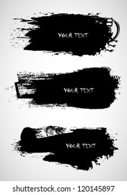 Vector ink splat banners with grunge effect.