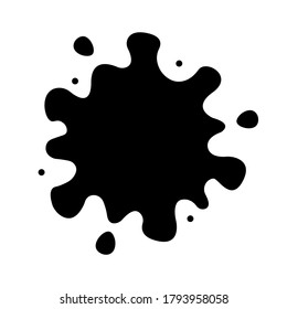 Vector ink splat icon. Paint splash monochrome flat symbol isolated. Spot sign, logo illustration.