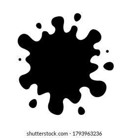 Vector ink splat icon. Paint splash monochrome flat symbol isolated. Spot sign, logo illustration.