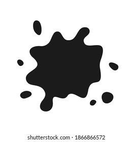 Vector Ink Splat Icon. Paint Splash Monochrome Flat Symbol Isolated. Spot Sign, Logo Illustration.