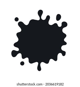 Vector Ink Splat Icon. Paint Splash Monochrome Flat Symbol Isolated. Spot Sign, Logo Illustration.