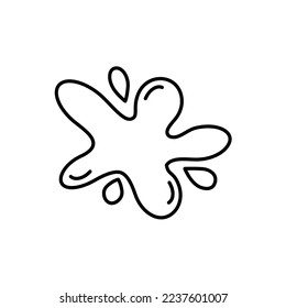 Icono de splat de tinta del vector. Pintar el símbolo plano monocromo de salpicadura aislado. Signo de punto, ilustración del logotipo.