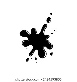 Vector ink splat icon. Paint splash monochrome flat symbol isolated. Spot sign, logo illustration.