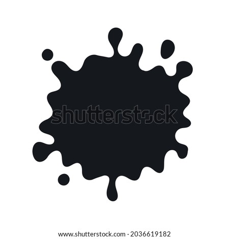 Vector ink splat icon. Paint splash monochrome flat symbol isolated. Spot sign, logo illustration.