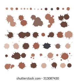 Vector ink stain. Vector color blots on white background for design use 
of  paint splash. Vector of brush strokes