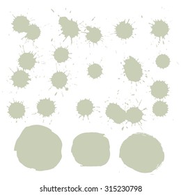 Vector ink stain. Vector color blots on white background for design use of paint splash. Vector of brush strokes