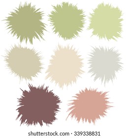 Vector ink stain. Vector color blots on white background for design use of paint splash. Vector of brush strokes
