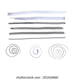 Vector ink stripes and circles for your design.