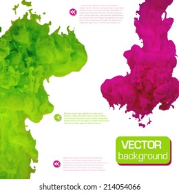Vector ink swirling in water. Background vector illustration