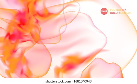 Tinta vectorial girando en agua, nube de tinta en agua aislada en blanco. Pinturas abstractas de pancartas. Nube líquida. fondo para banner, tarjeta, afiche, etiqueta o diseño web. 