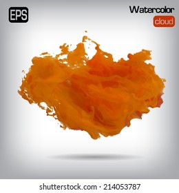Vector ink swirling in water. Isolated cloud.
