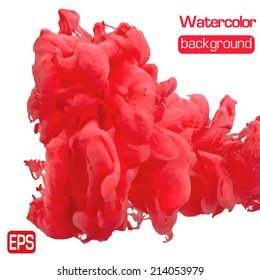 Vector ink swirling in water. Isolated cloud.