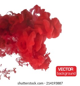 Vector ink swirling in water. Isolated cloud. Illustration