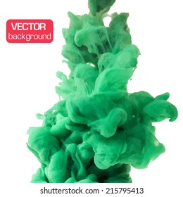 Vector ink swirling in water. Isolated cloud. Illustration