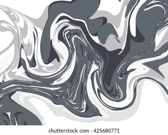 Vector Ink texture watercolor hand drawn marbling illustration, abstract background, aqua print